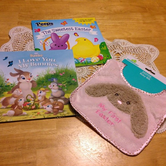 First Easter Baby Bib and guc Easter books bundle - Picture 1 of 10